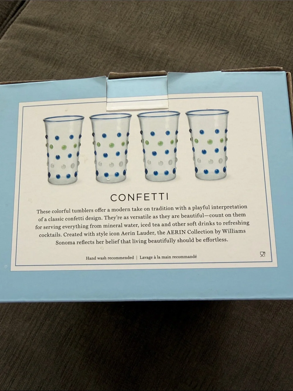 Williams Sonoma AERIN Confetti Tumblers Set of 4